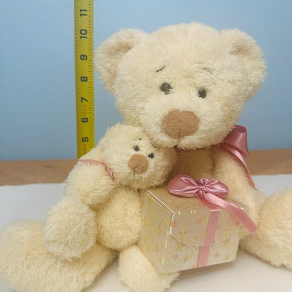 RBI Beige Bears Mother And Cub Ron Banafato 10” Mom Baby Plush With Gift Box - Picture 11 of 11